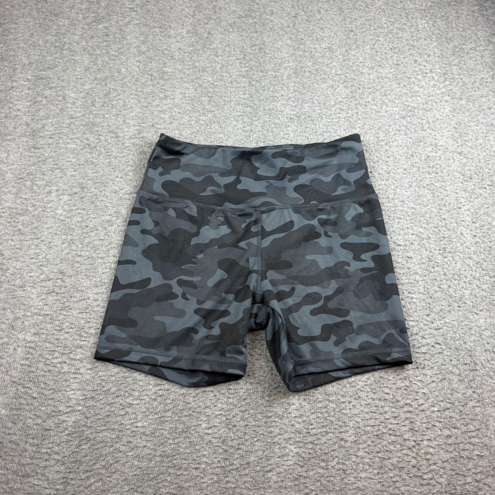 Jockey Biker Shorts Women's Small Black Camo High Waist Activewear Athletic